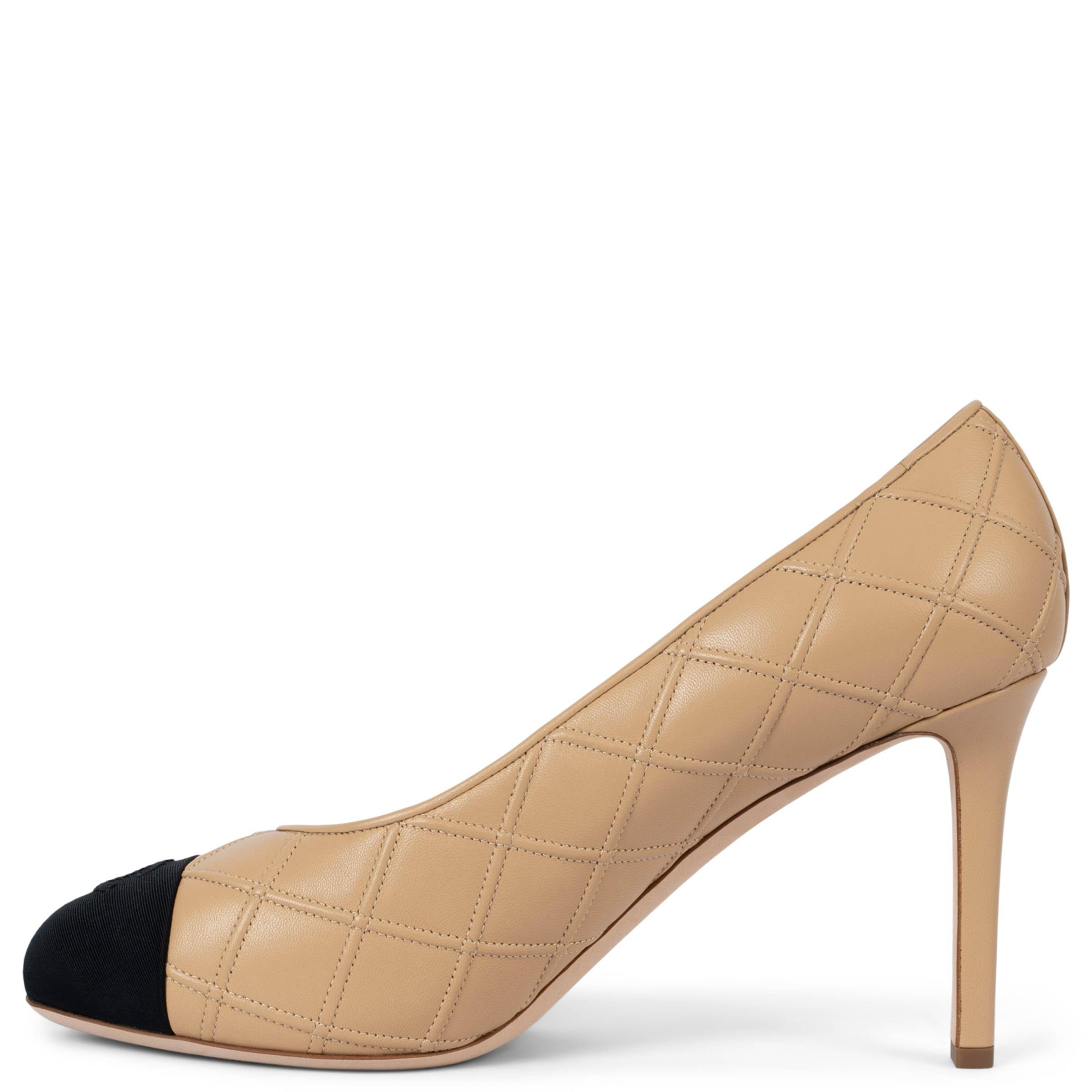 Beige Chanel pelle beige 2018 18P QUILTED Pumps Shoes 41.5 fit 41 in vendita
