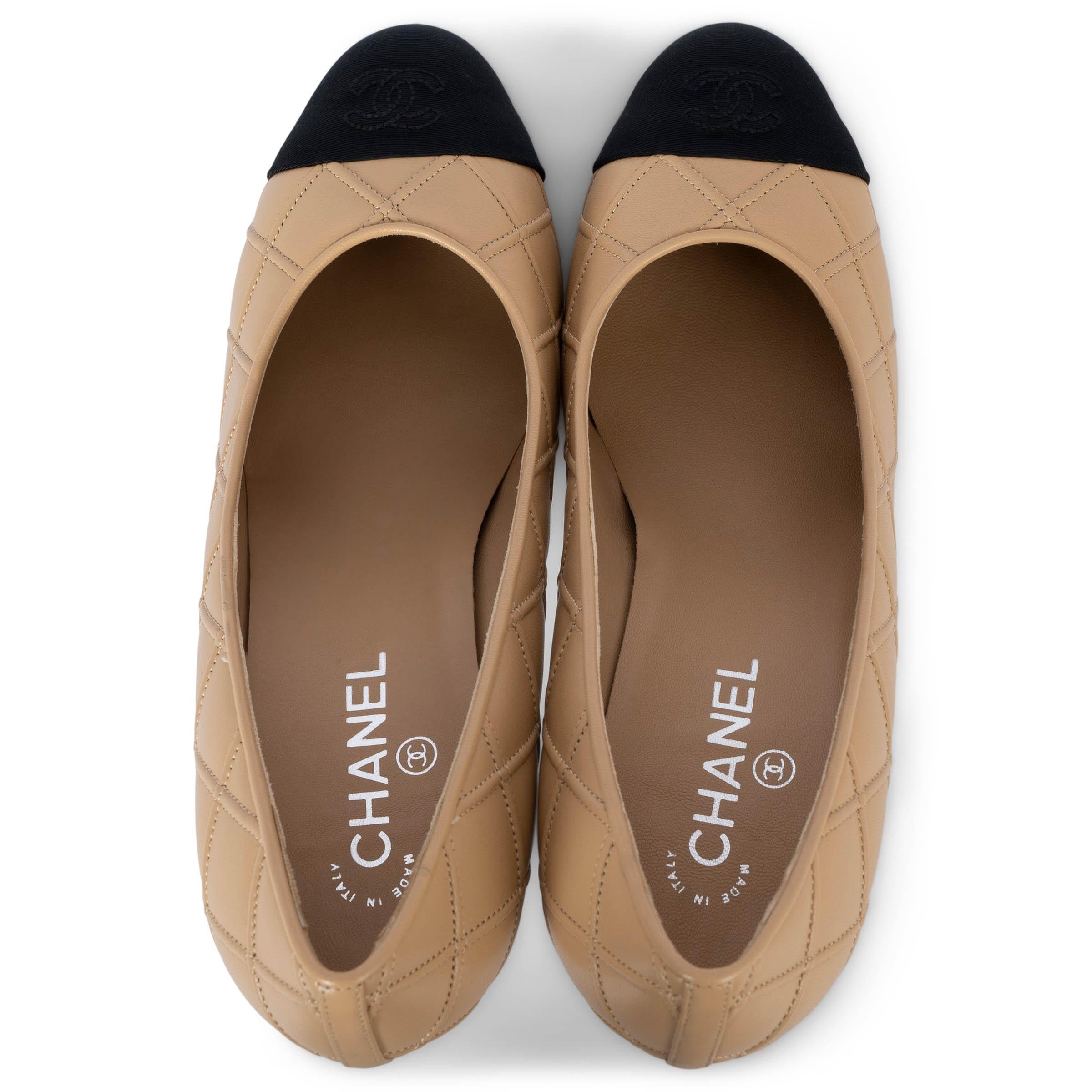 Donna Chanel pelle beige 2018 18P QUILTED Pumps Shoes 41.5 fit 41 in vendita