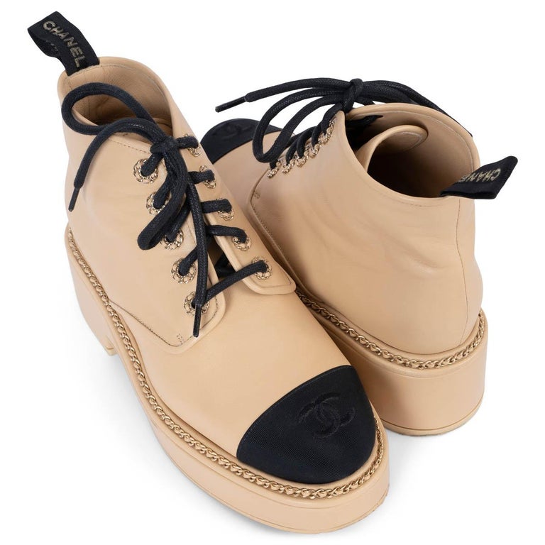 Fashion Boots Chanel 2021 CHANEL Beige Leather 2021 21P