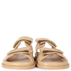 CHANEL beige leather 2024 24P DAD SLIDE Sandals Shoes 41 fit 40.5