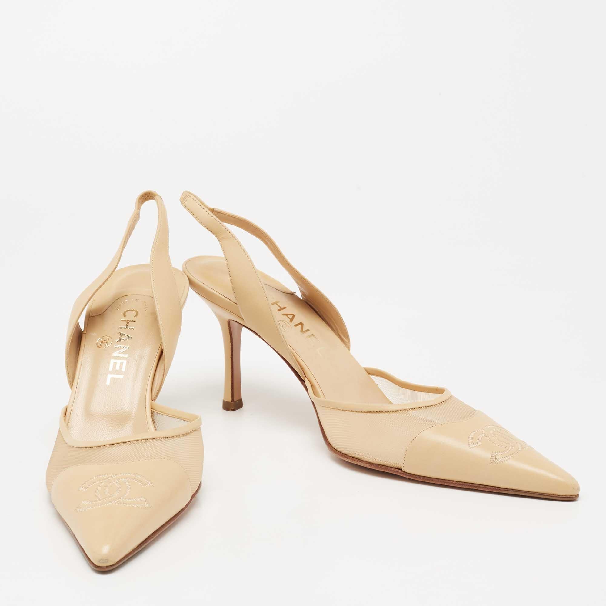 chanel mesh slingback