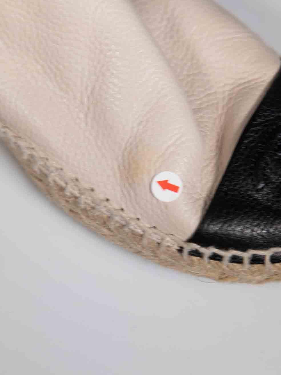 Chanel Beige Leather CC Cap Toe Espadrilles Flats Size IT 38 For Sale 1