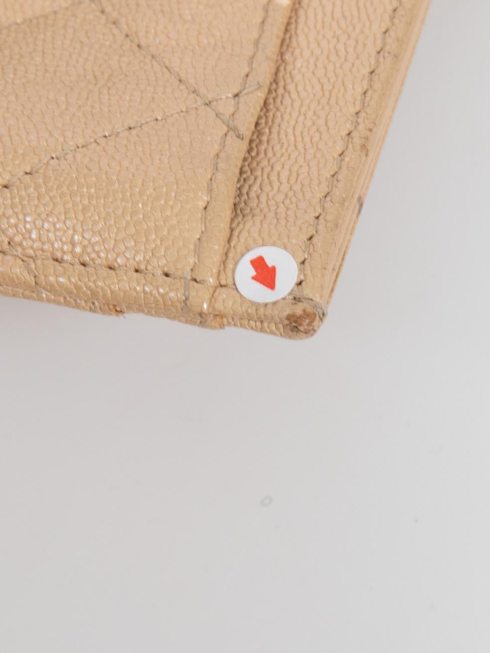 Chanel Beige Leather CC Card Holder For Sale 5