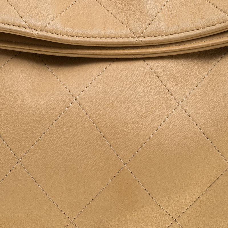Chanel Beige Leather CC Pocket Tote 1