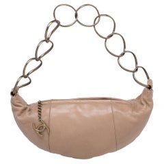 Chanel Beige Leather CC Ring Hobo
