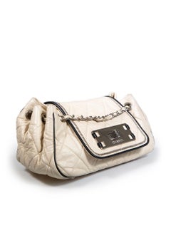 Chanel Beige Leather East West Mademoiselle Accordion Flap