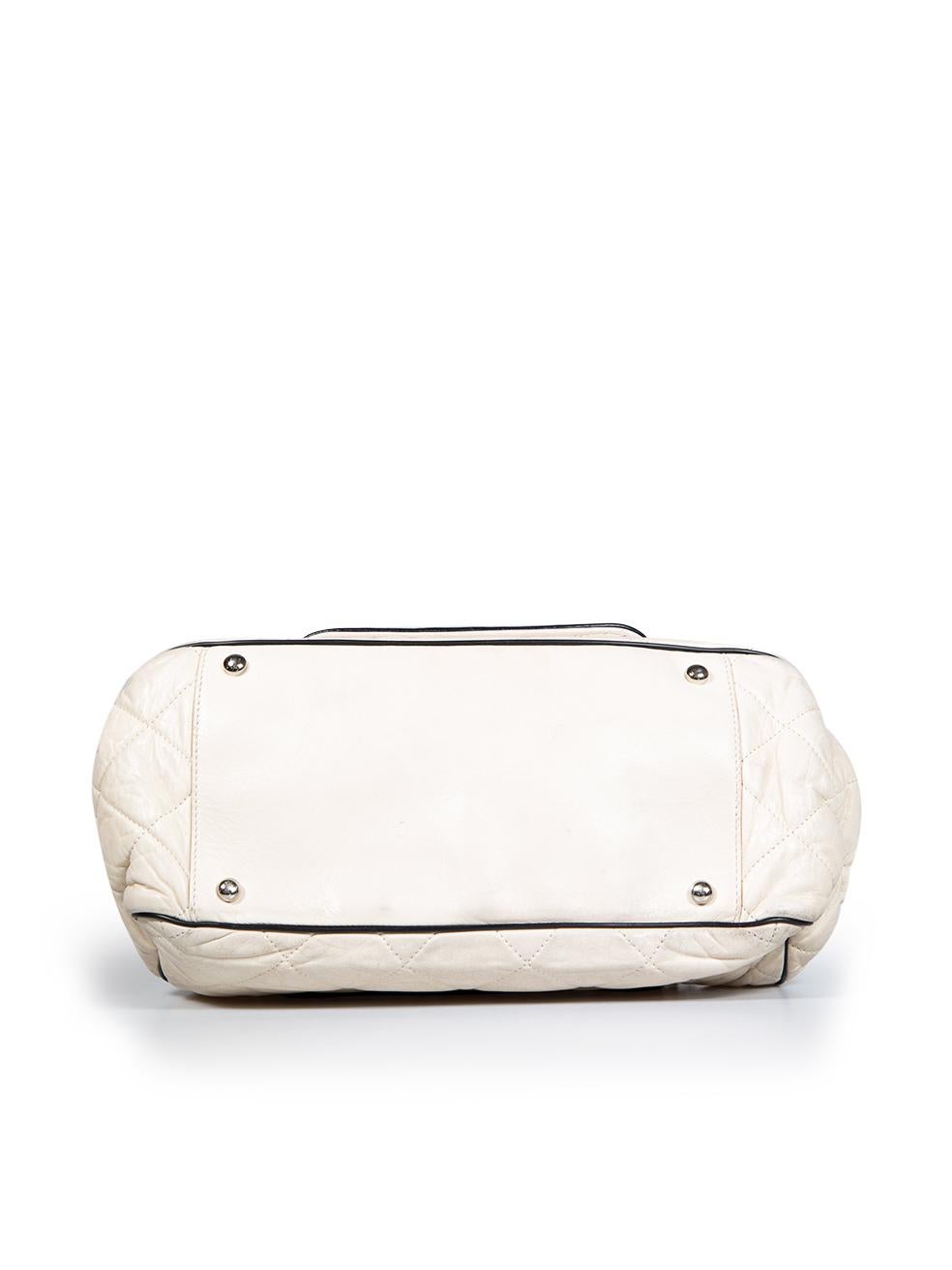 Women's Chanel Beige Leather East West Mademoiselle Accordion Flap