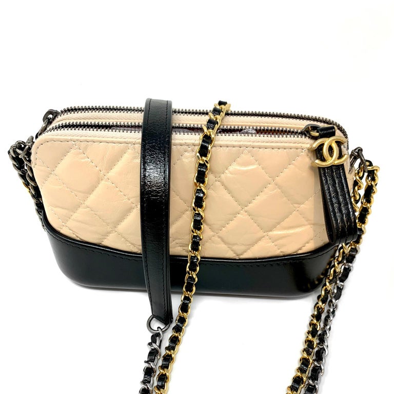 Chanel Beige Leather Gabrielle Crossbody Bag at 1stDibs