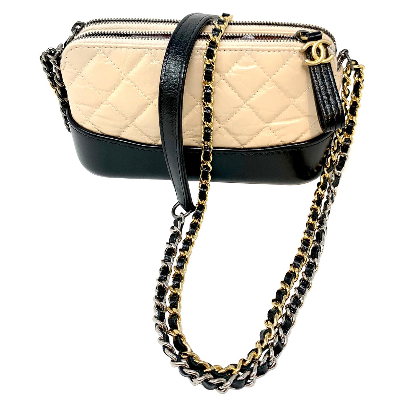 Chanel Beige Leather Gabrielle Crossbody Bag at 1stDibs