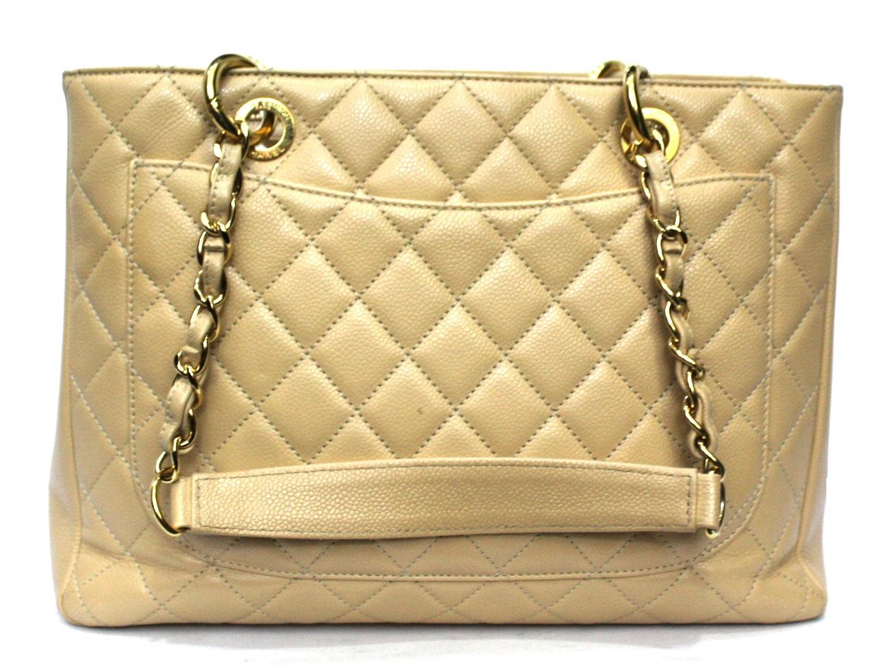 Chanel Beige Leather GST Bag In Good Condition In Torre Del Greco, IT