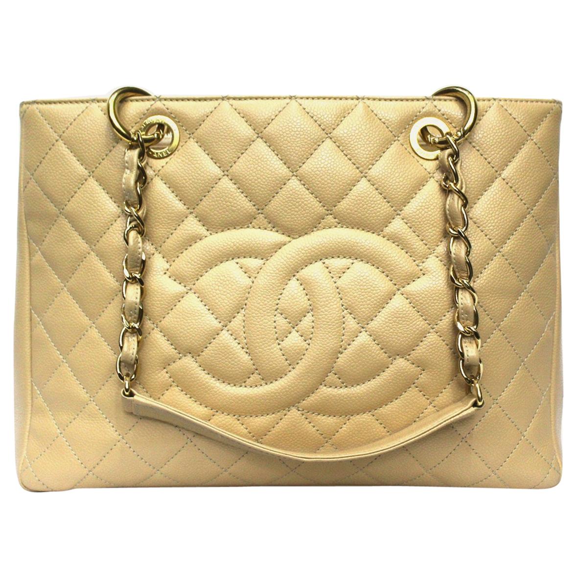 Chanel Beige Leather GST Bag at 1stDibs