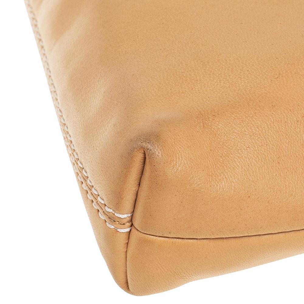 Chanel Beige Leather LAX Pochette Clutch Bag 3