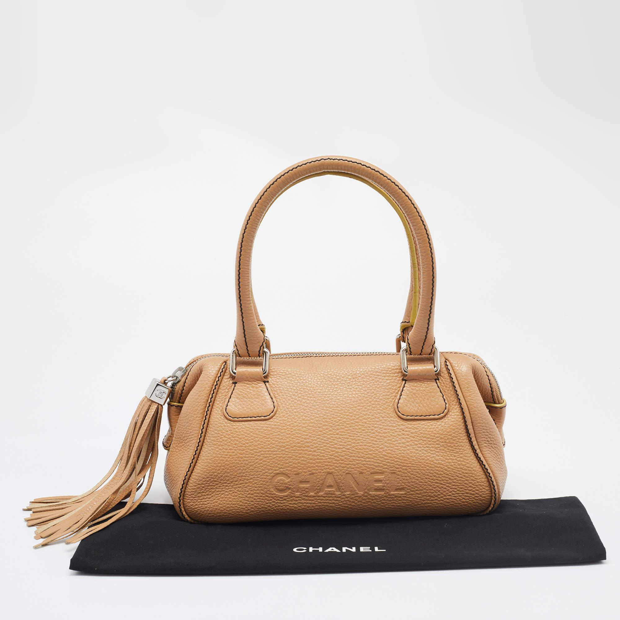 Chanel Beige Leather LAX Tassel Bag 7