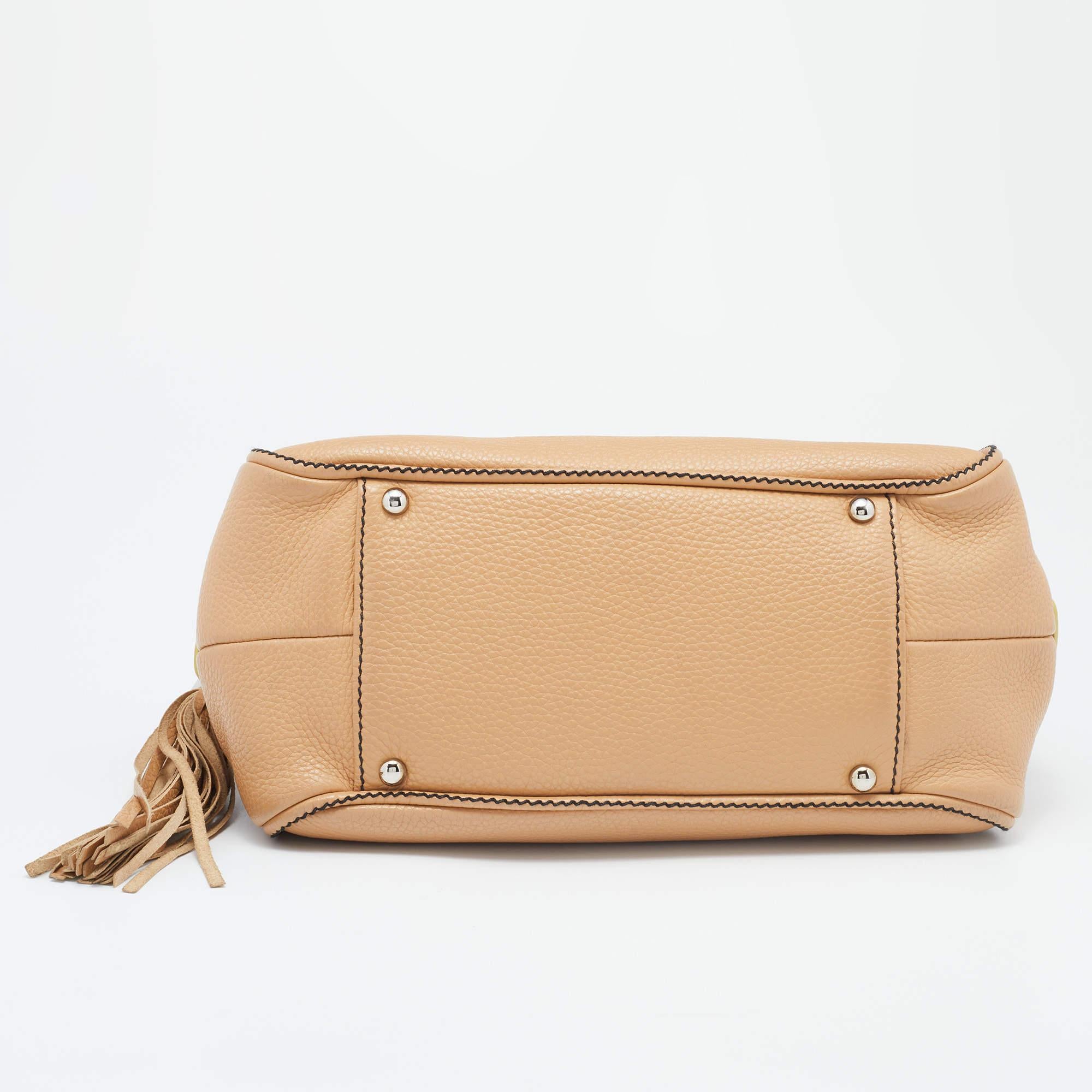 Chanel Beige Leather LAX Tassel Bag 1