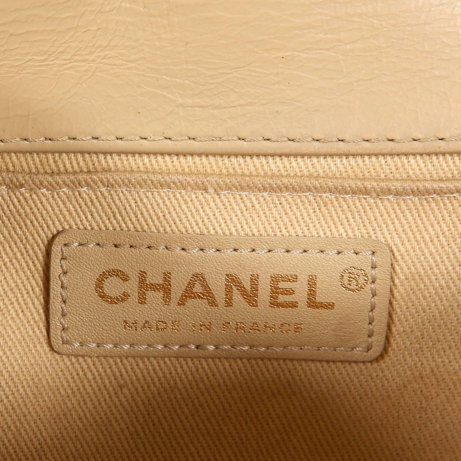 Chanel Beige Leather Medium Boy Bag- Limited Edition 4