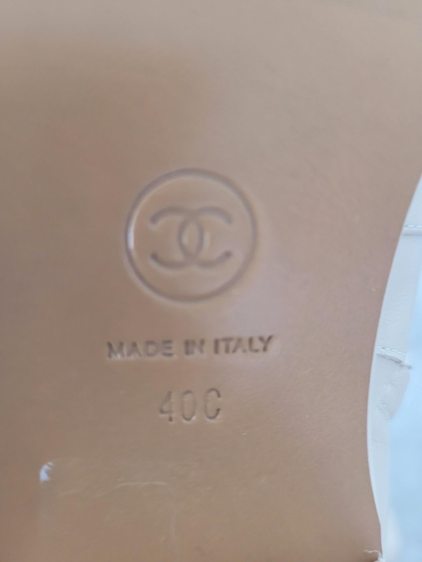 Chanel Beige Cuero Paris Dallas Metal Cap Toe Thigh High Boots/Bootie Sz. 40 en venta 5