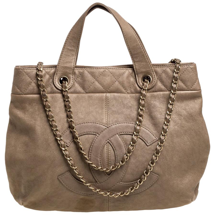 Chanel Beige Leather Trianon Tote