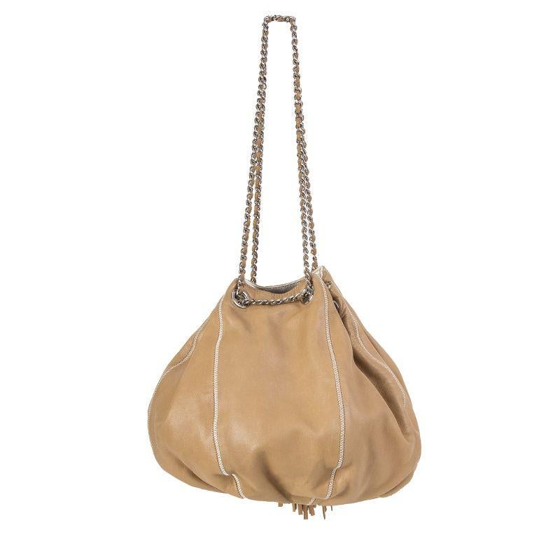 satin beige bag