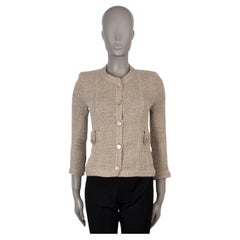CHANEL beige linen 16C SEOUL TWEED Jacket 38 S