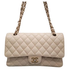 Chanel Beige Medium Caviar Timeless Classic Double Flap Bag