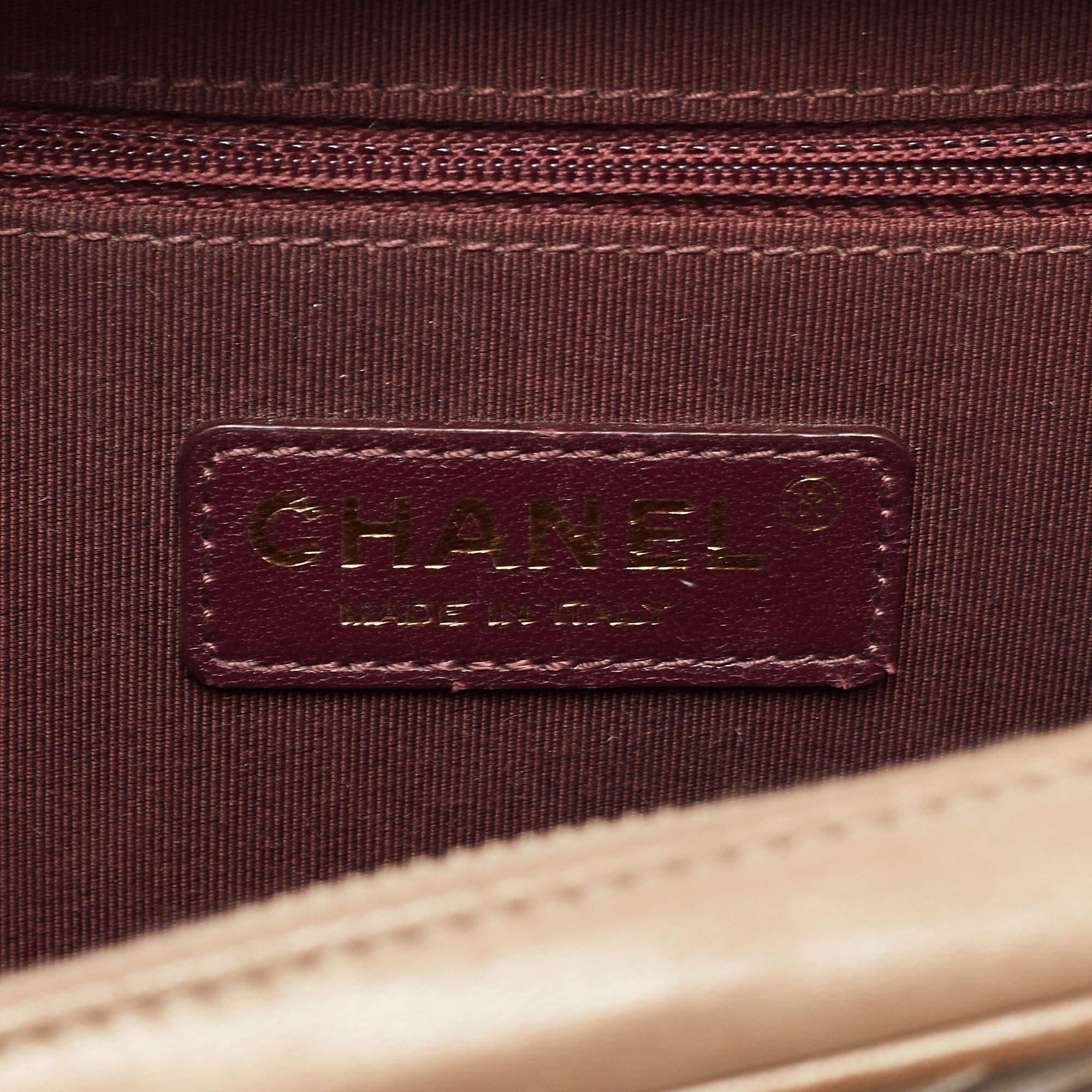 Chanel Beige Mixed Quilted Leather Small Coco Boy Camera Case Bag 3