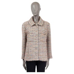 CHANEL Beige Mehrfarbige Wolljacke 2018 18A HAMBURG TWEED 46 L