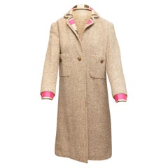 Chanel Chanel Beigefarbener & mehrfarbiger Tweedmantel