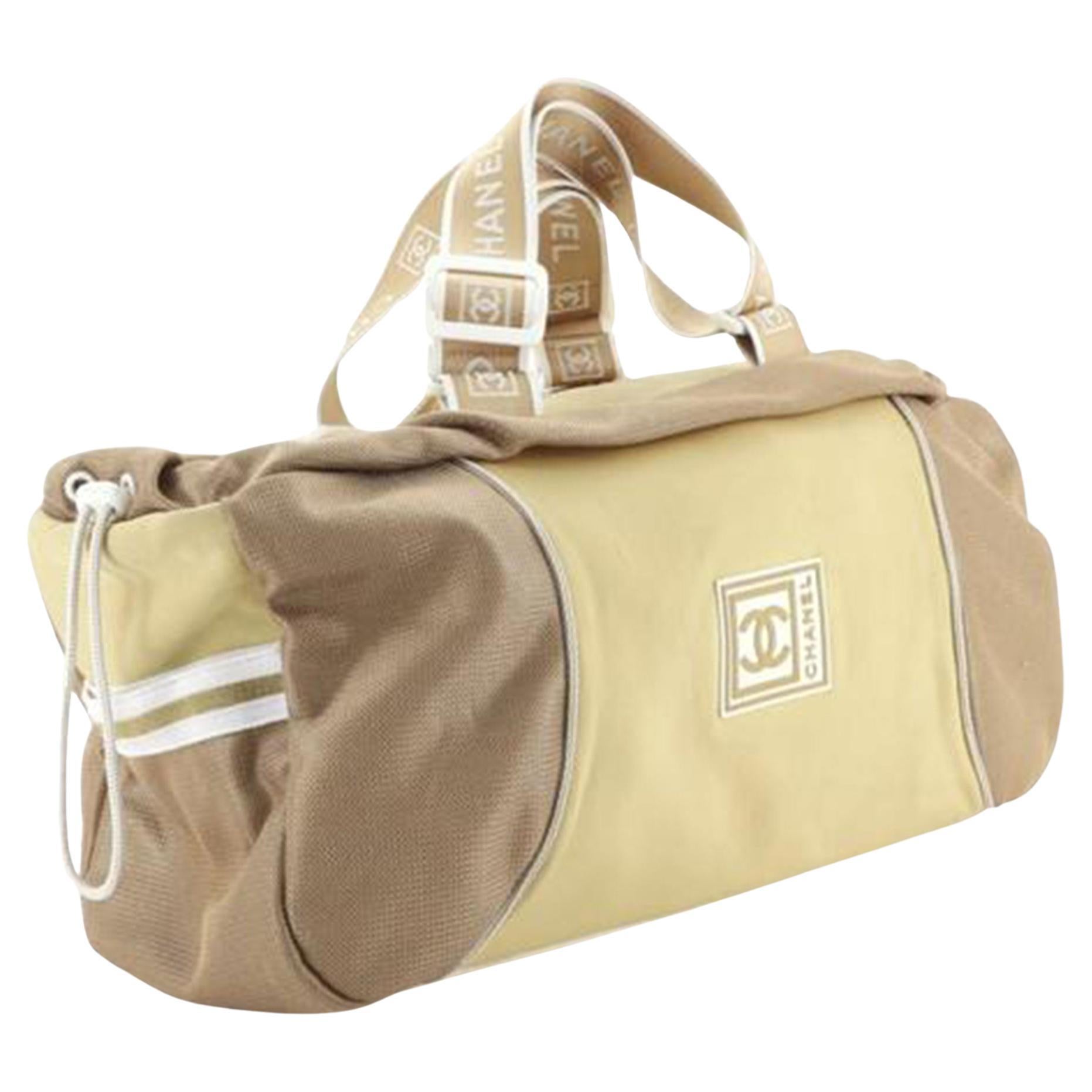 Chanel Beige Nylon Duffle CC Sport Line Tote