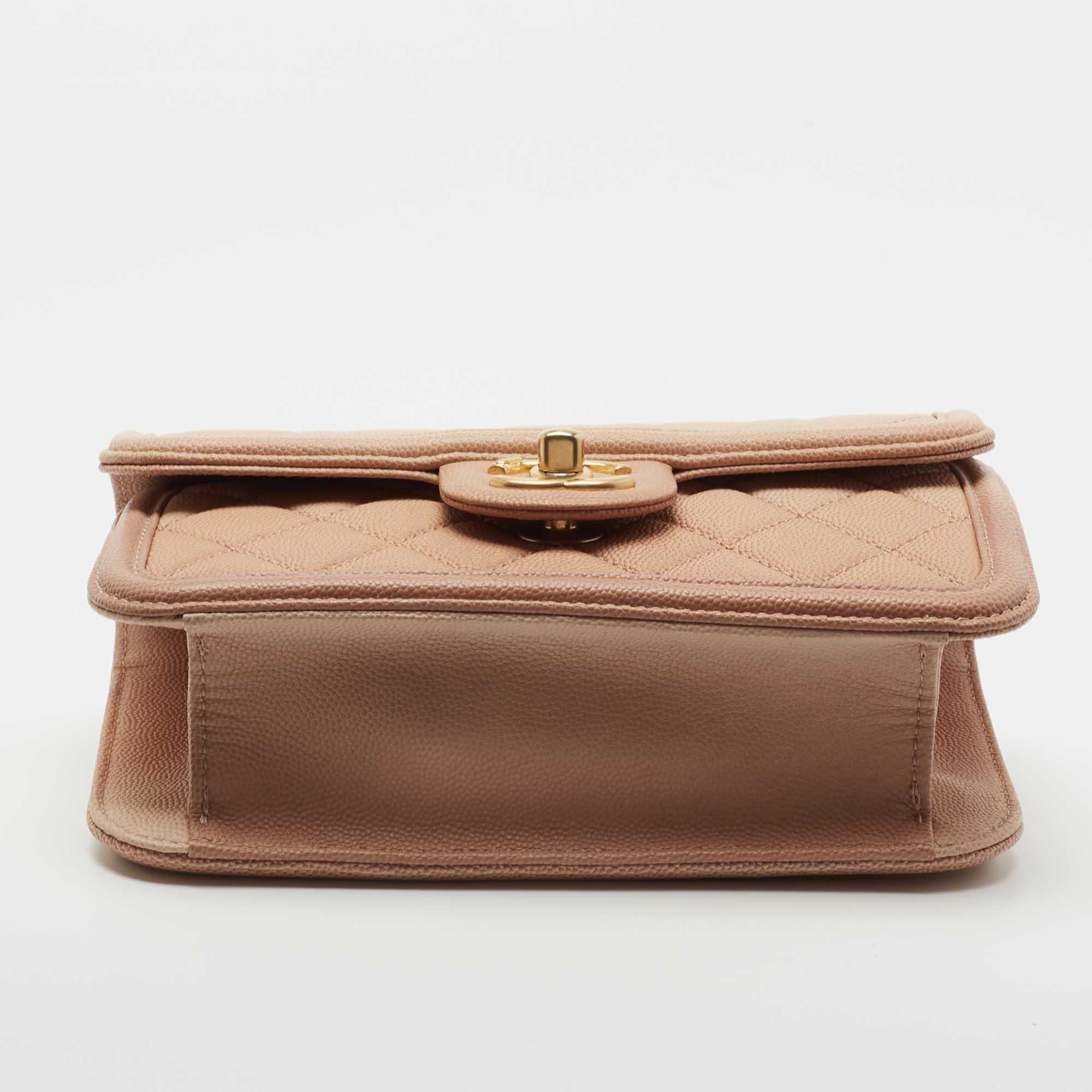 Chanel Beige Ombre Quilted Caviar Leather Sunset On The Sea Belt Bag 2