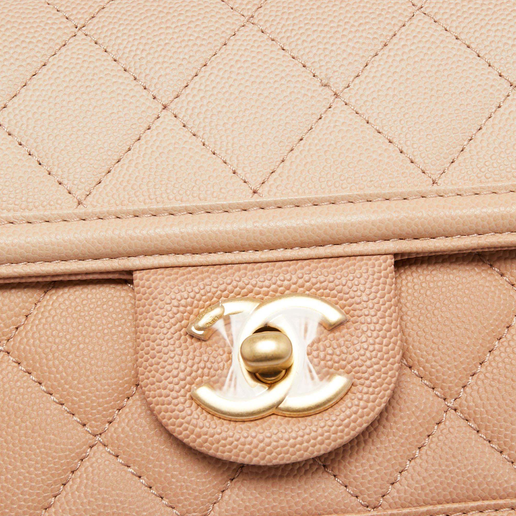Chanel Beige Ombre Quilted Caviar Leather Sunset On The Sea Belt Bag 5