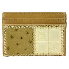Chanel Beige Ostrich Card Holder CC Wallet Case 24CC1117  