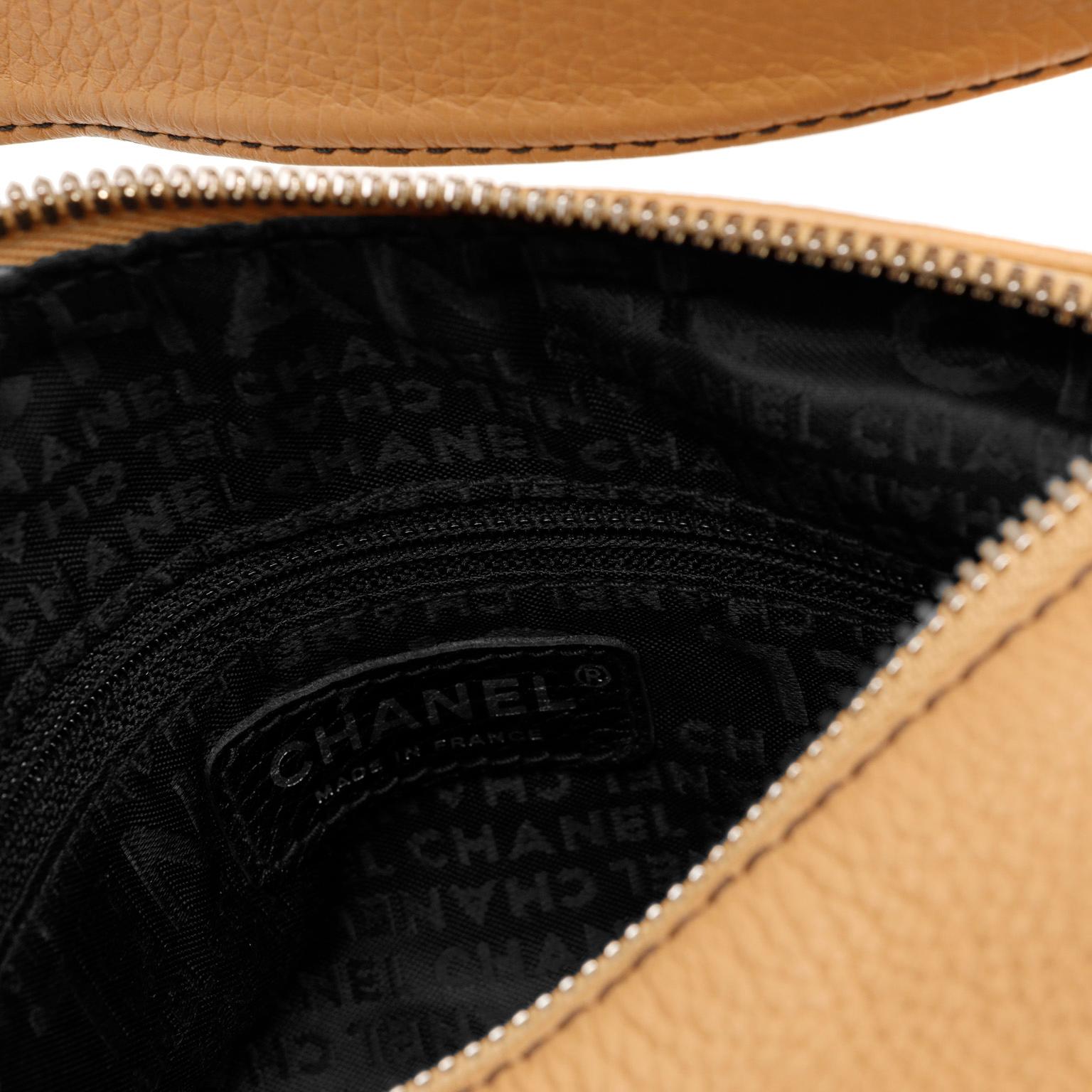Chanel Beige Pebbled Leather LAX Shoulder Bag 1