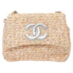 Vintage Chanel Beige/Pink 1996 CC Logo Chain Top Handle Bag