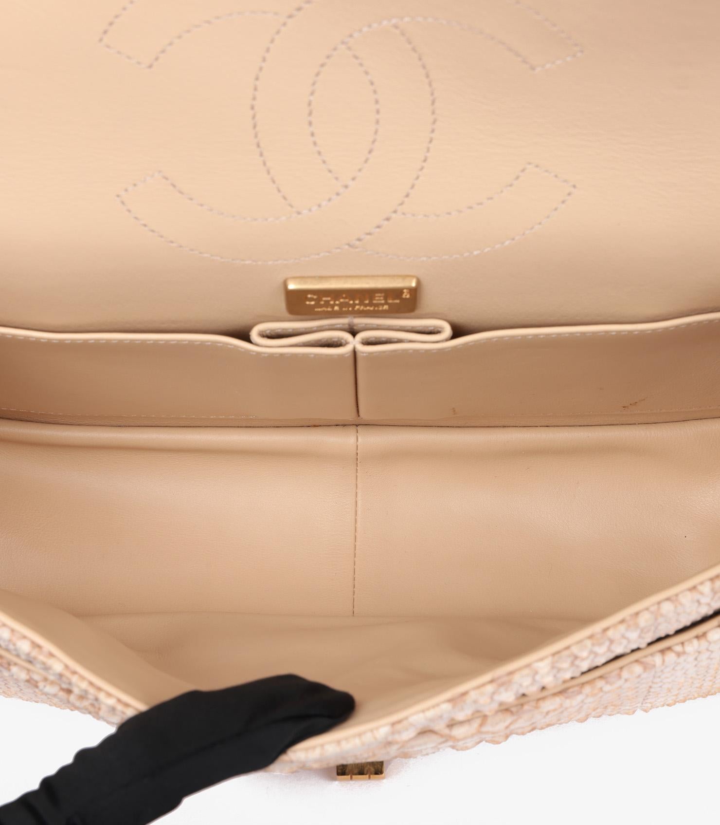Chanel Beige Python Leather 226 2.55 Reissue Double Flap Bag For Sale 5