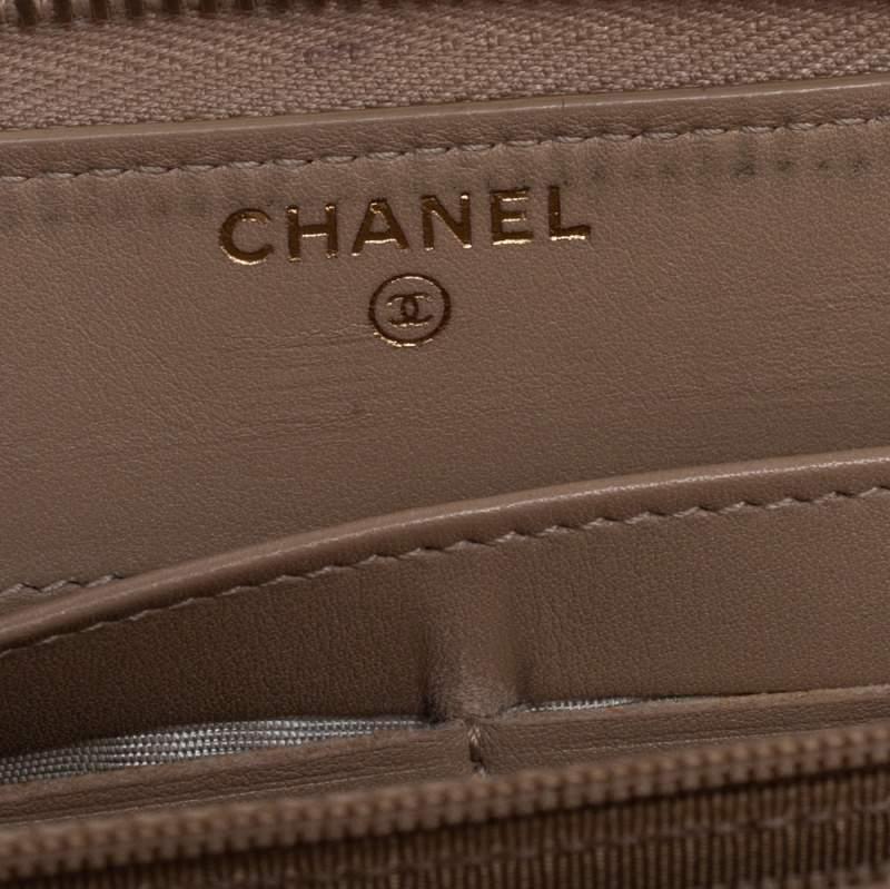 Chanel Beige Python Zip Around Wallet 5