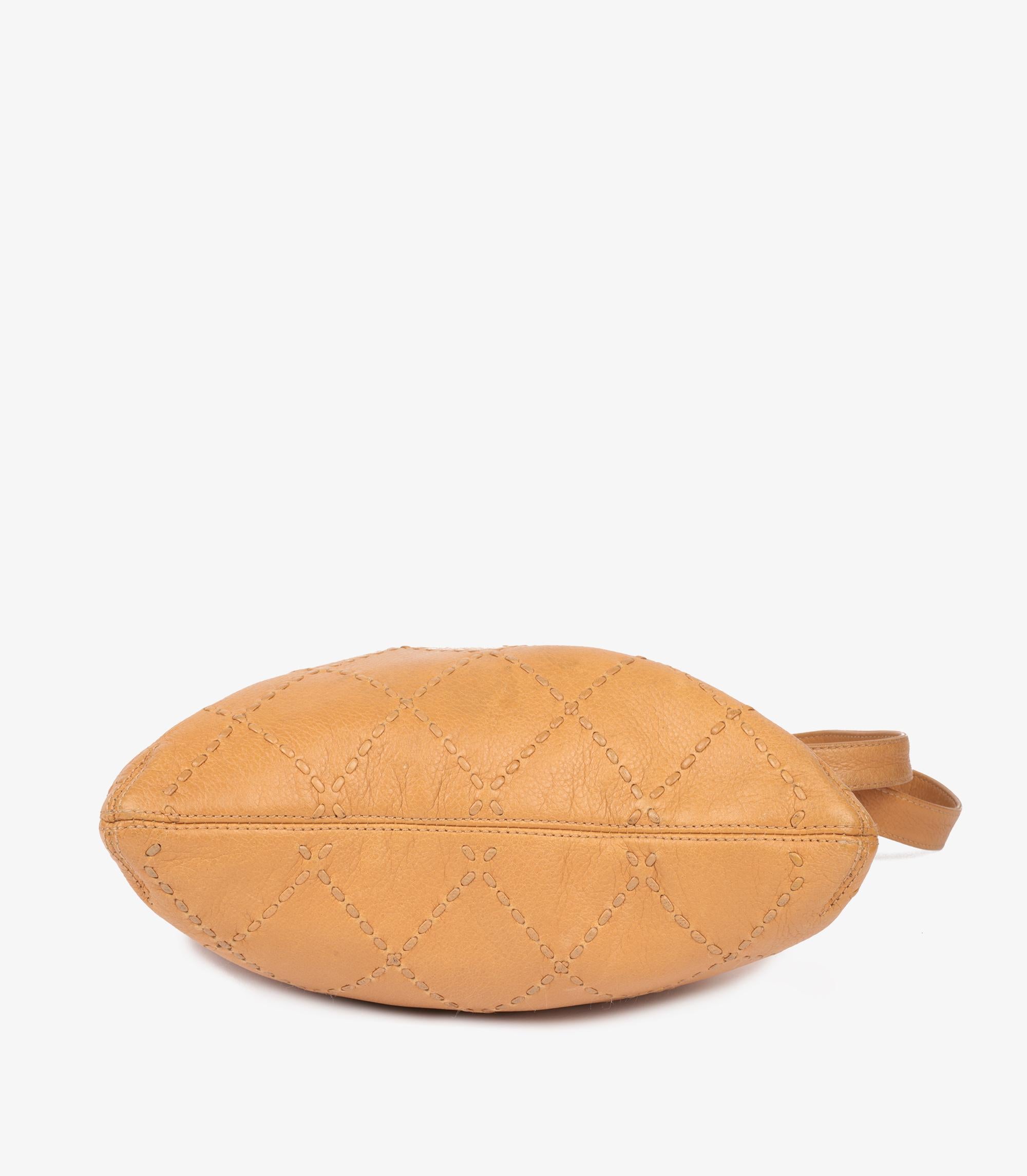 Chanel Beige Quilted Calfskin Leather Wild Stitch Timeless Shoulder Bag 2