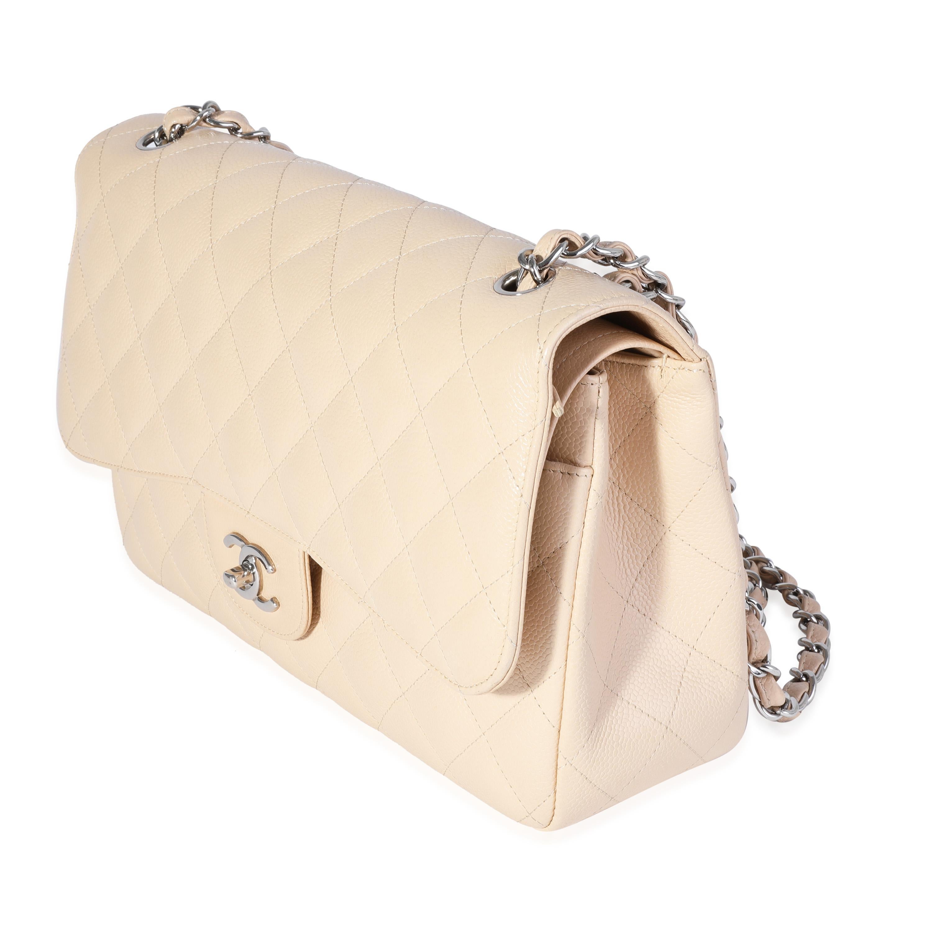 chanel jumbo caviar beige