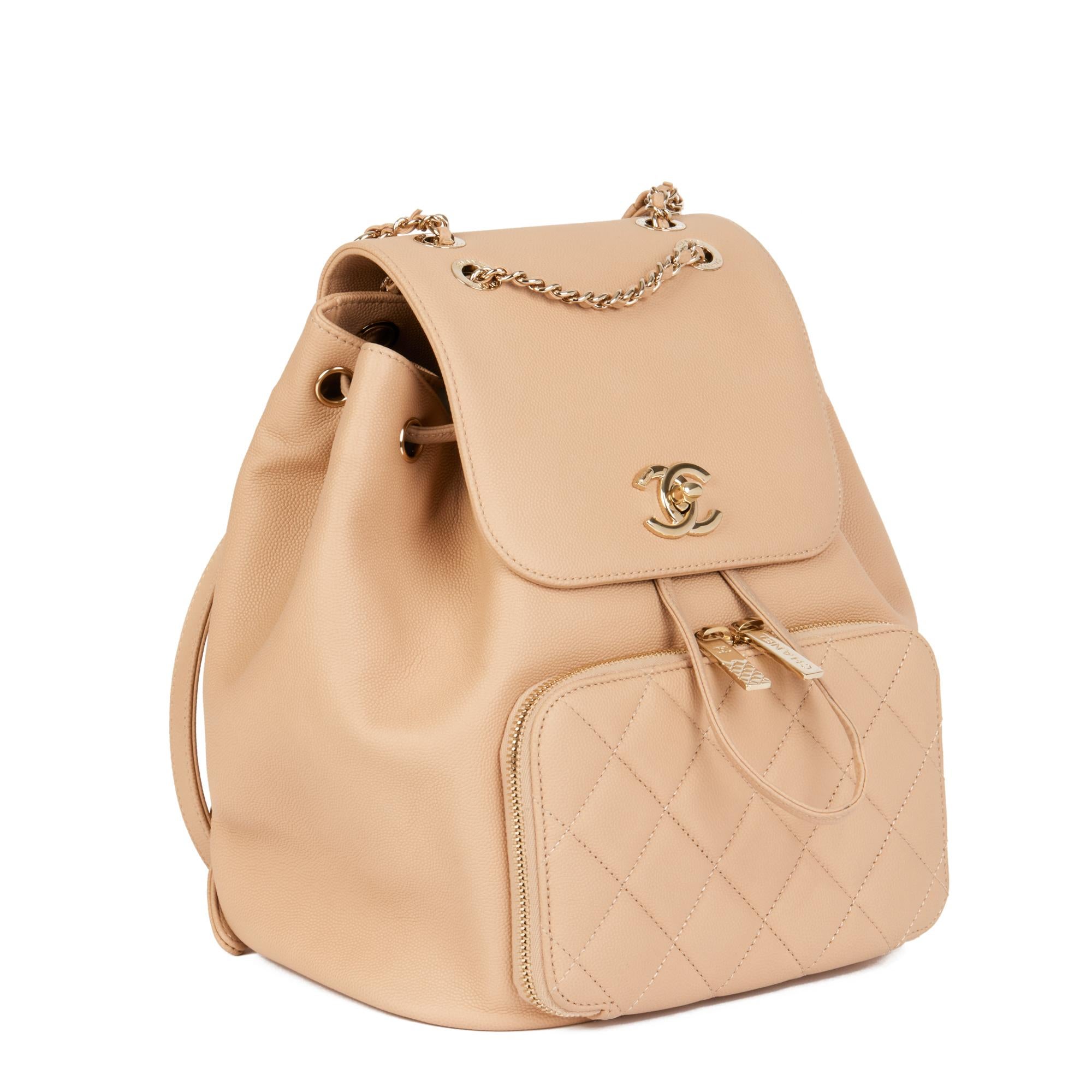 CHANEL
Beige Quilted Caviar Leather Business Affinity Backpack

Xupes Reference: HB4517
Serial Number: 29465284
Age (Circa): 2019
Accompanied By: Chanel Dust Bag, Authenticity Card, Care Booklet
Authenticity Details: Authenticity Card, Serial