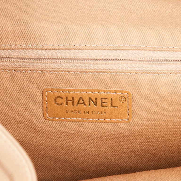 Chanel Beige Quilted Caviar Leather Business Affinity Backpack at