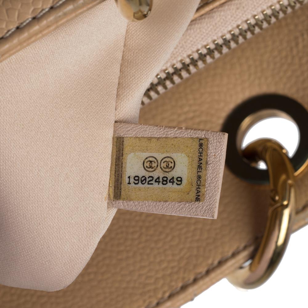 Chanel Beige Quilted Caviar Leather Grand Shopping Tote 3
