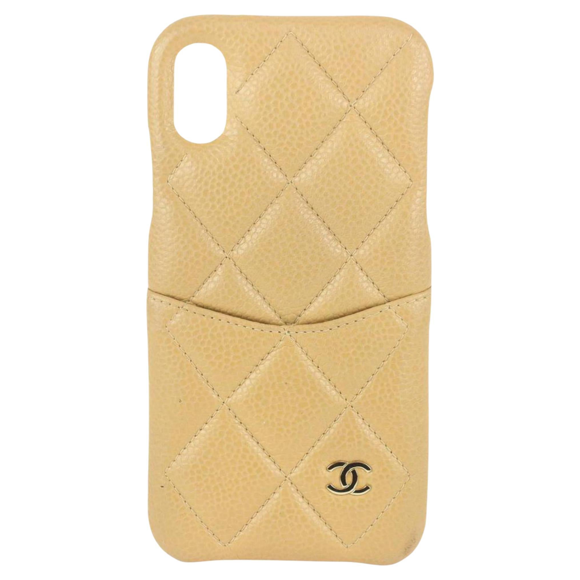 Chanel Beige Quilted Caviar Leather iPhone X Mobile Case 5c516a at 1stDibs  | chanel iphone case, chanel iphone x case, chanel phone case with strap