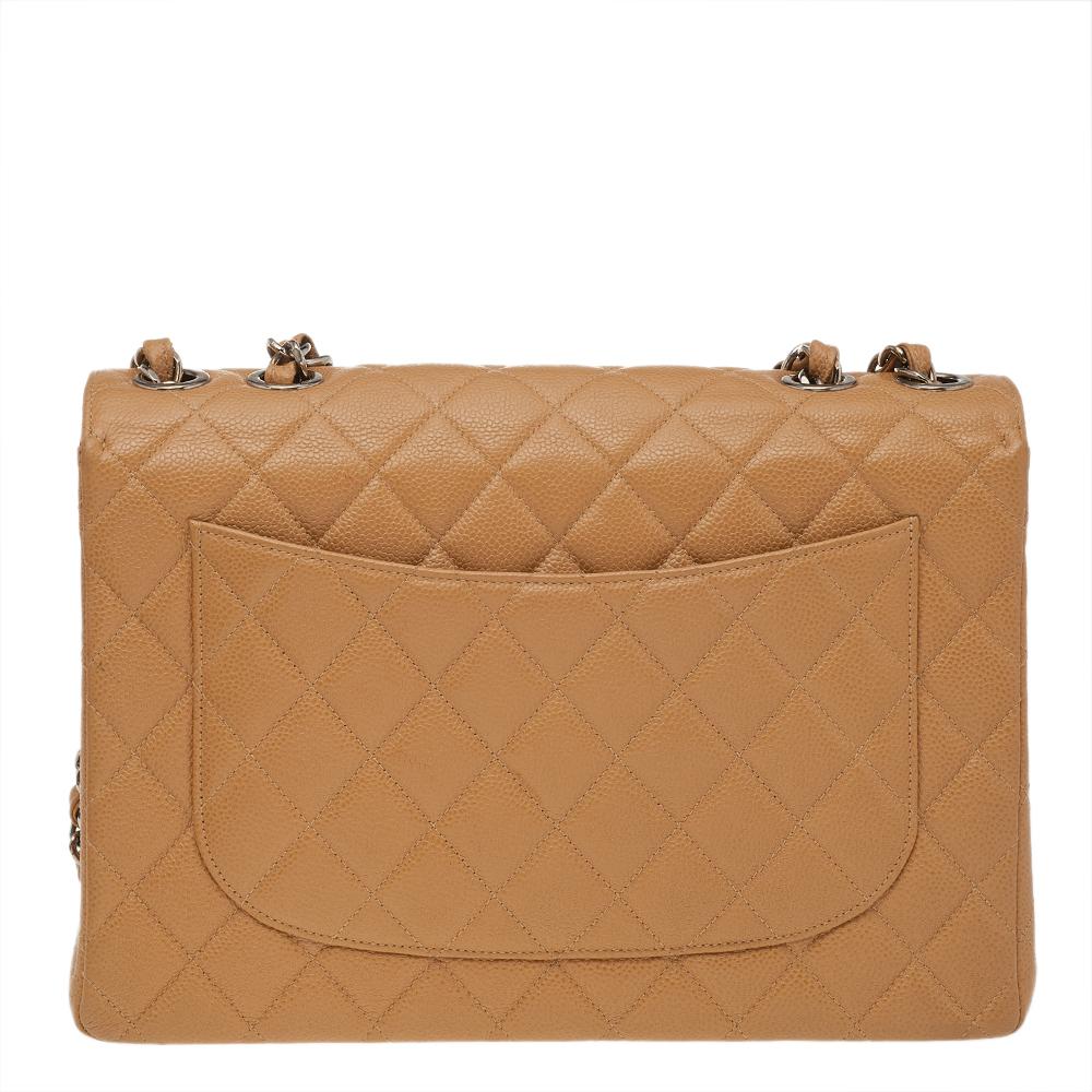 We are in utter awe of this flap bag from Chanel as it is appealing in a surreal way. Exquisitely crafted from leather in their quilt design, it bears the signature label on the leather and fabric-lined interior and the iconic CC turn-lock on the