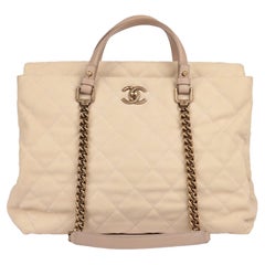 Chanel Beige Quilted Caviar Leather Business Affinity Backpack at 1stDibs