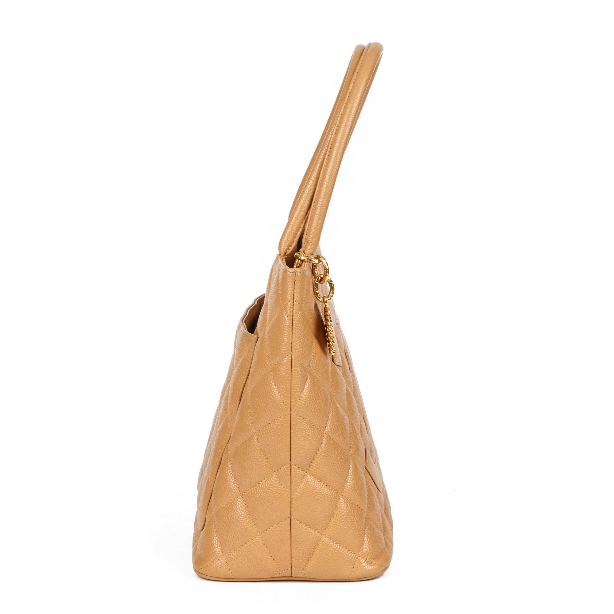 chanel medallion tote beige