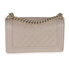 Chanel Beige Quilted Caviar Medium Boy Bag