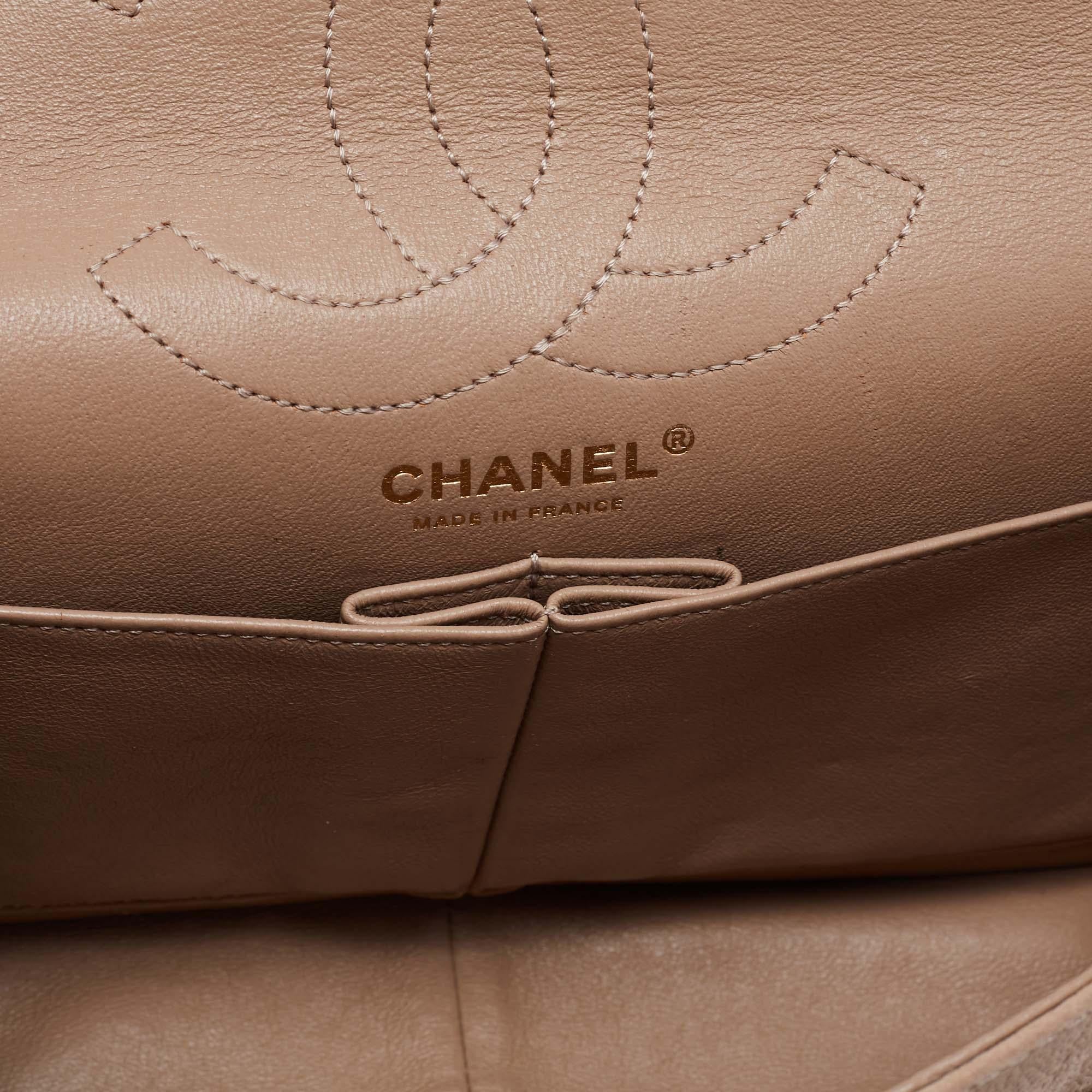 Chanel Beige Quilted Caviar Nubuck Leather Reissue 2.55 Classic 226 Flap Bag 6
