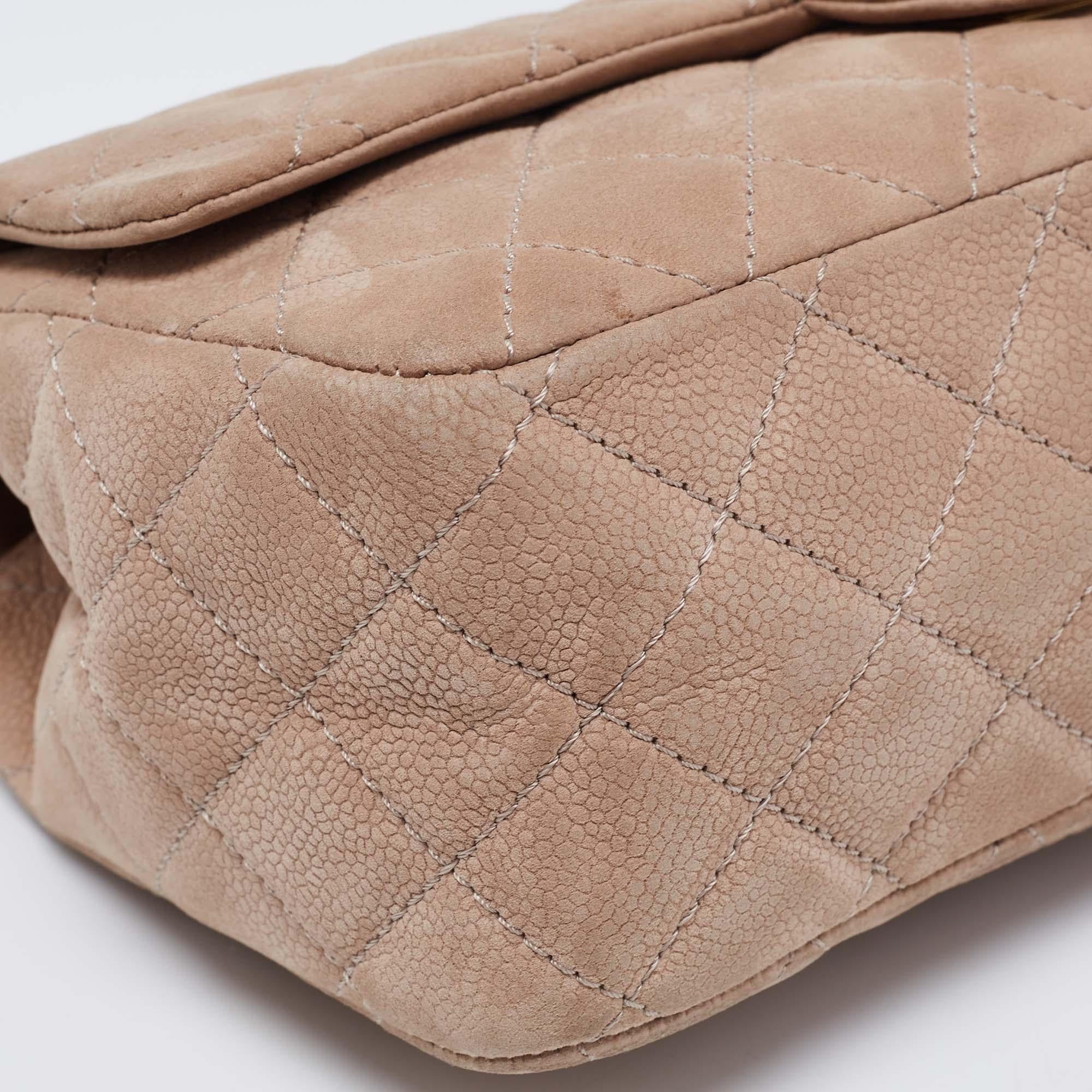 Chanel Beige Quilted Caviar Nubuck Leather Reissue 2.55 Classic 226 Flap Bag 1