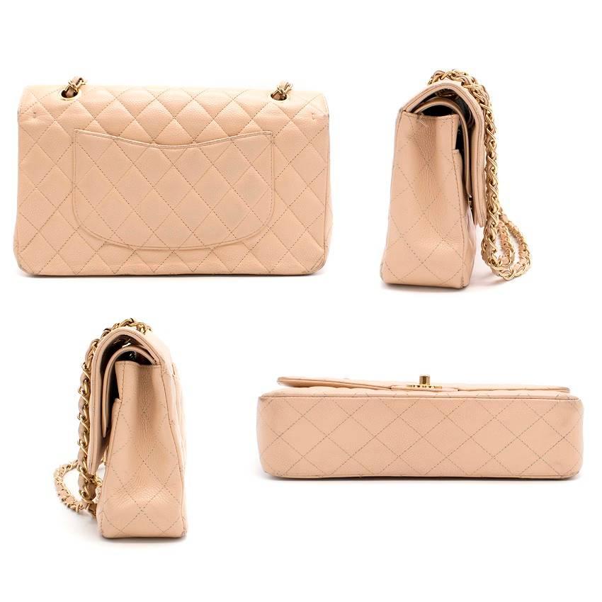 Chanel Beige Quilted Double Flap Bag  For Sale 6