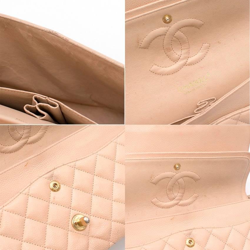 Women's or Men's Chanel Beige Quilted Double Flap Bag  For Sale