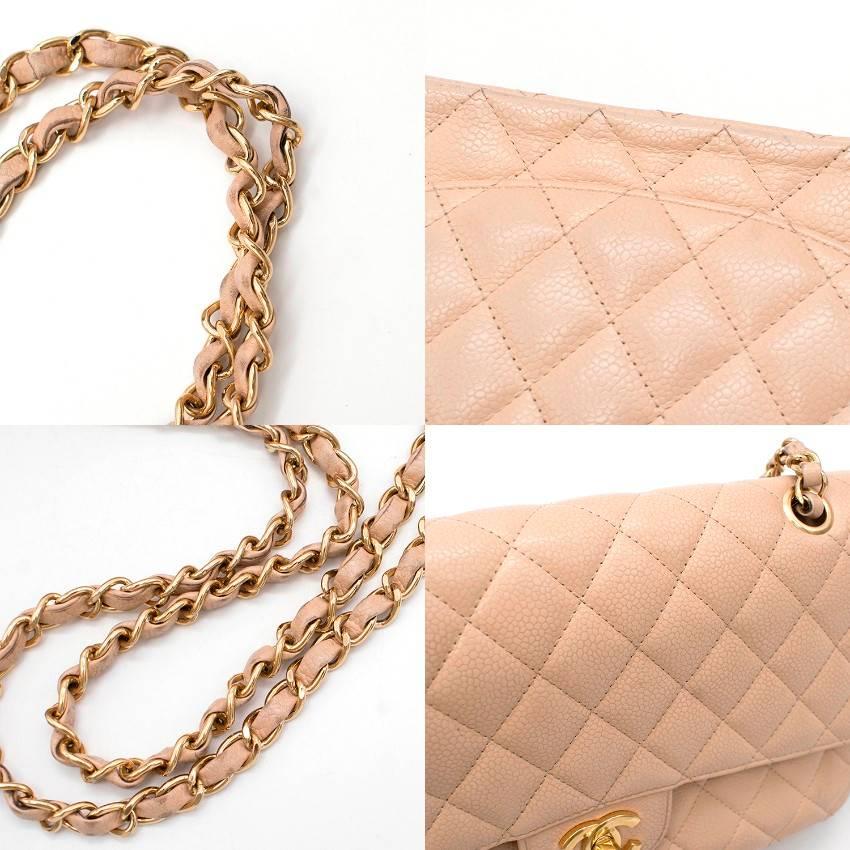 Chanel Beige Quilted Double Flap Bag  For Sale 2